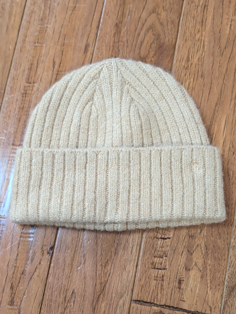 Lauren Ralph Lauren Ribbed Fold-Over Beanie in Cream